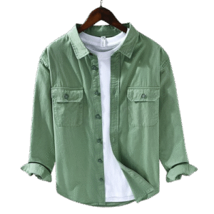 Men's Solid Color Casual Button-Up Shirt