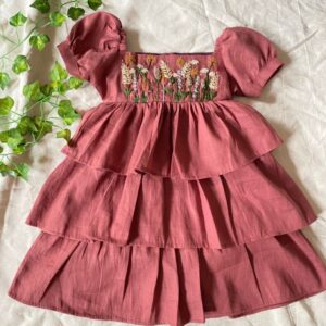 Toddler Girls' Tiered Dress with Embroidered Bodice