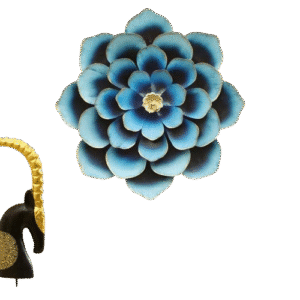 Blue Metal 3D Flower Wall Art