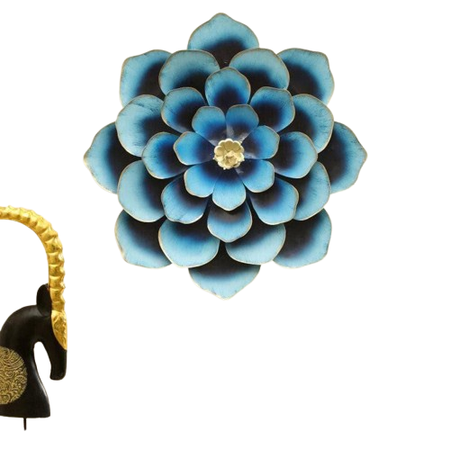 Blue Metal 3D Flower Wall Art Blue Metal 3D Flower Wall Art